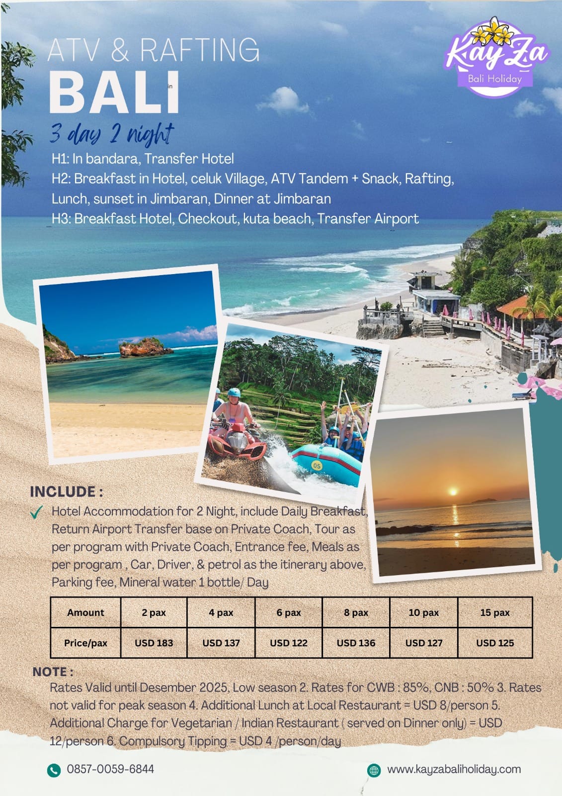 3D 2N Rafting & ATV Package